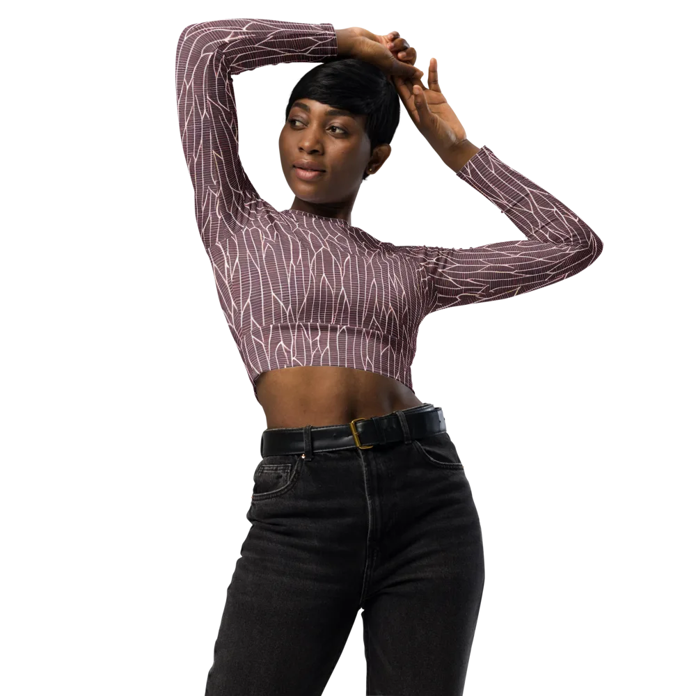 Rustic Flow on Long Sleeve Crop Top — Front