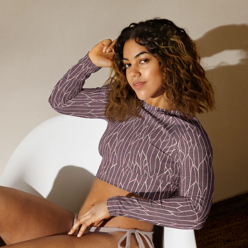 Rustic Flow on Long Sleeve Crop Top — Left Front