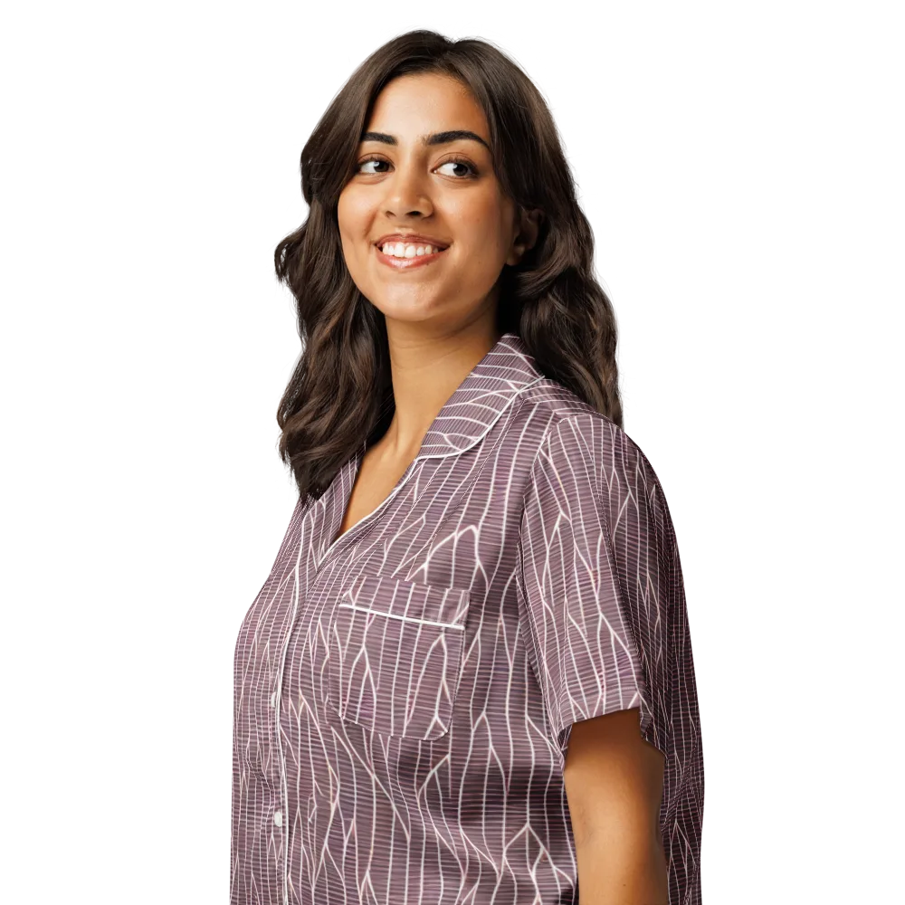Rustic Flow on Women's Short Sleeve Pajama Top — Left Front