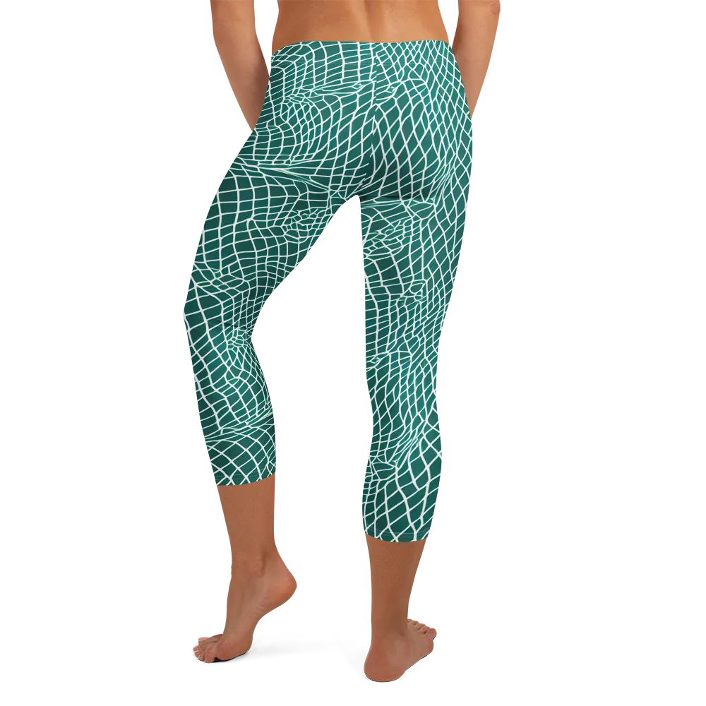 Oceanic Twine on Capri Leggings — Back