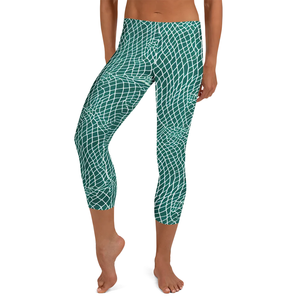 Oceanic Twine on Capri Leggings — Front