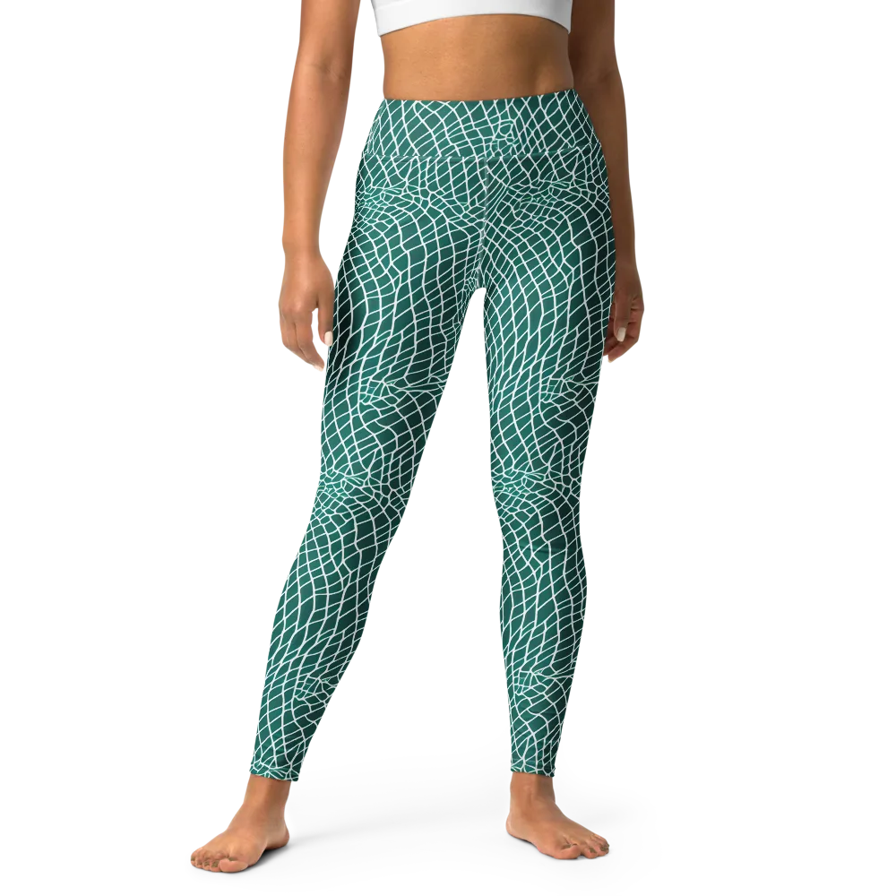 Oceanic Twine on Yoga Leggings — Front