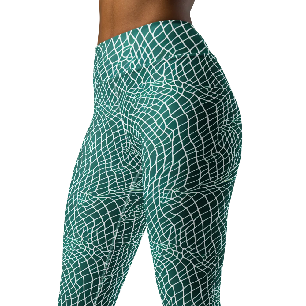 Oceanic Twine on Yoga Leggings — Left Front