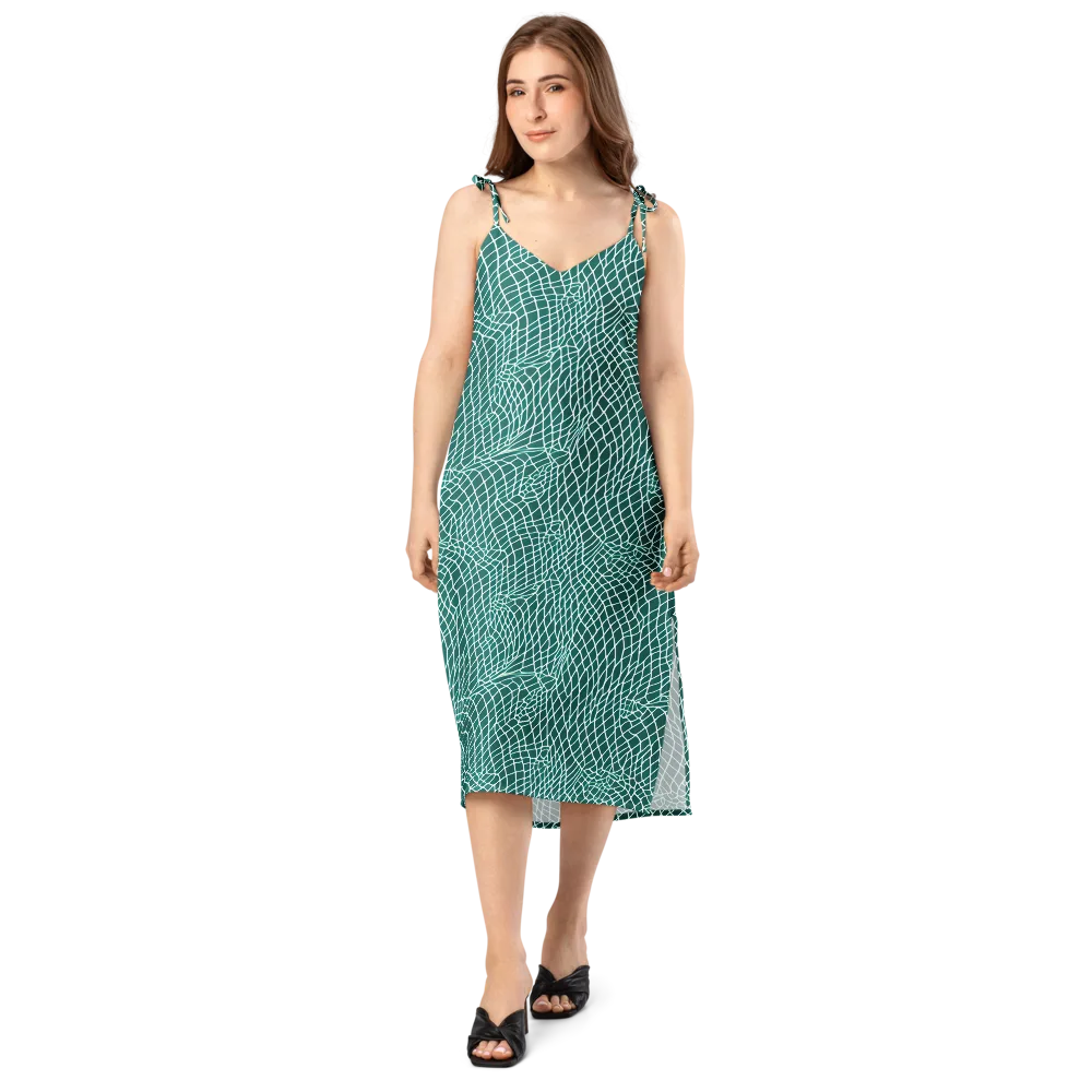 Oceanic Twine on Slip Dress — Front