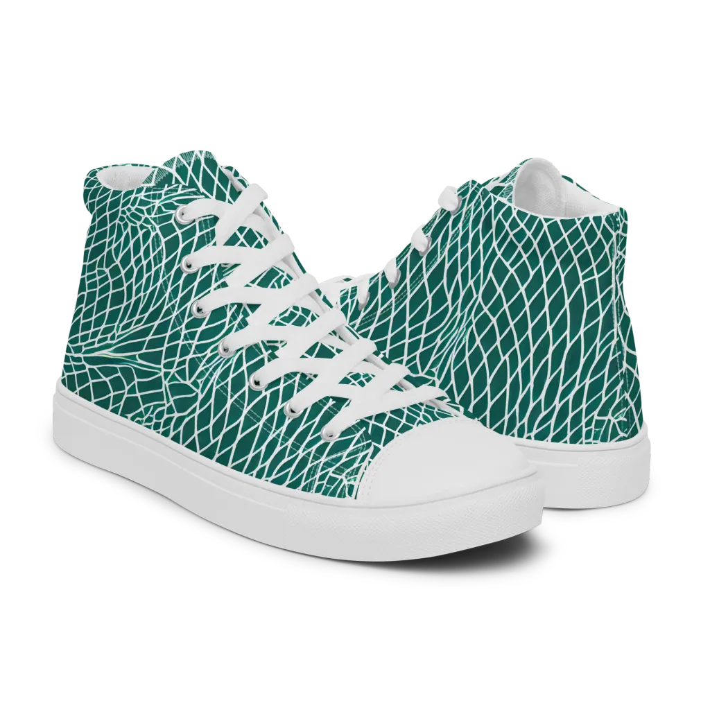 Oceanic Twine on Women's High Top Canvas Shoes — Right