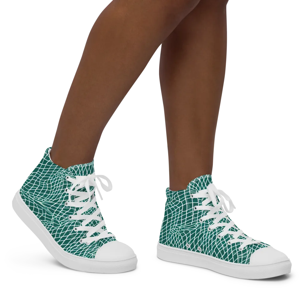 Oceanic Twine on Women's High Top Canvas Shoes — Right