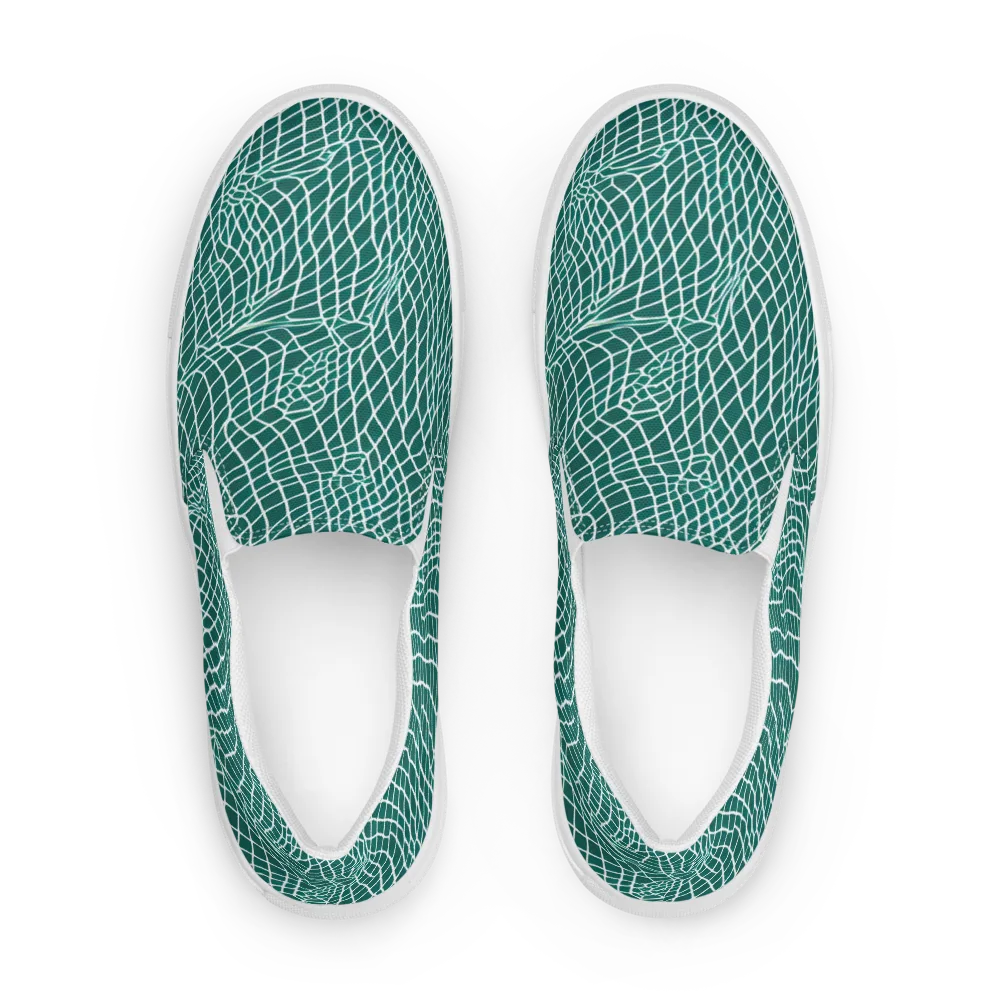 Oceanic Twine on Men's Slip-On Canvas Shoes — Front
