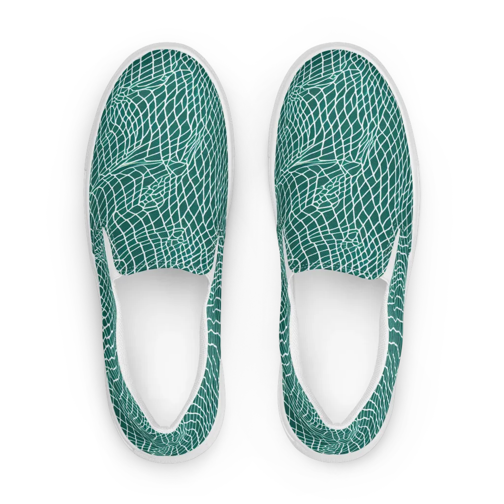 Oceanic Twine on Women's Slip-On Canvas Shoes — Front