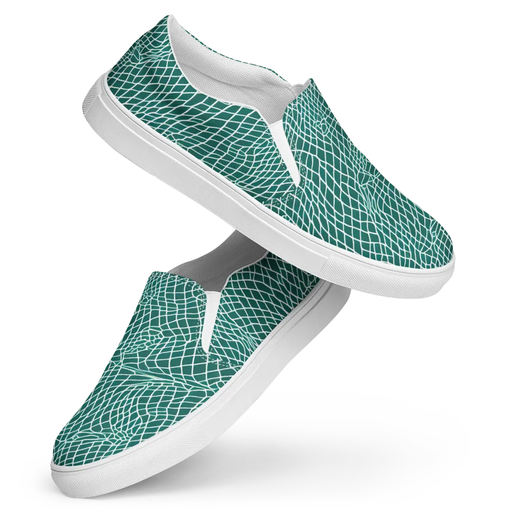Oceanic Twine on Women's Slip-On Canvas Shoes — Front