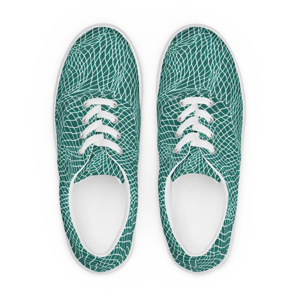 Oceanic Twine on Men's Lace-Up Canvas Shoes — Front