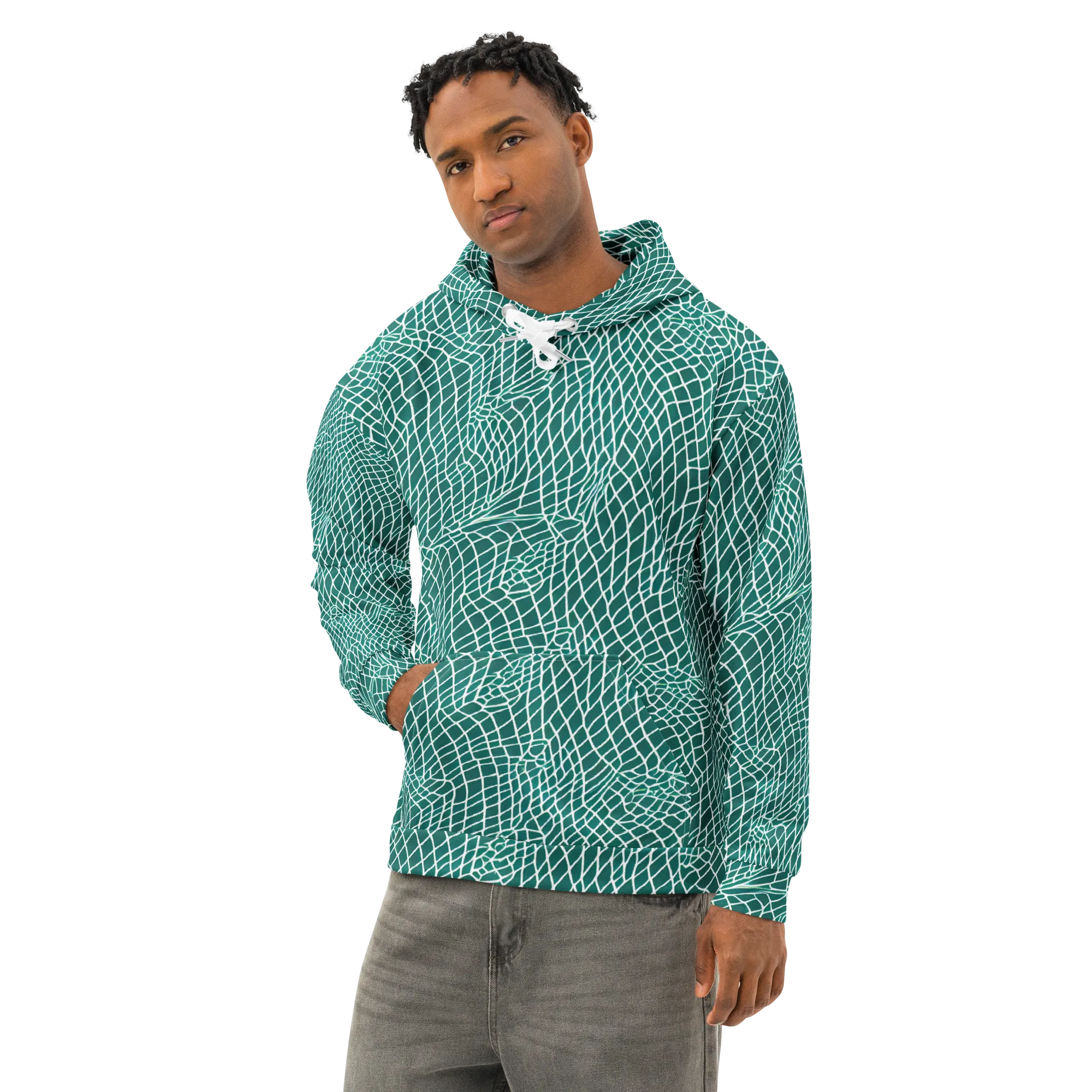 Oceanic Twine on Cotton Hoodie — Left Front