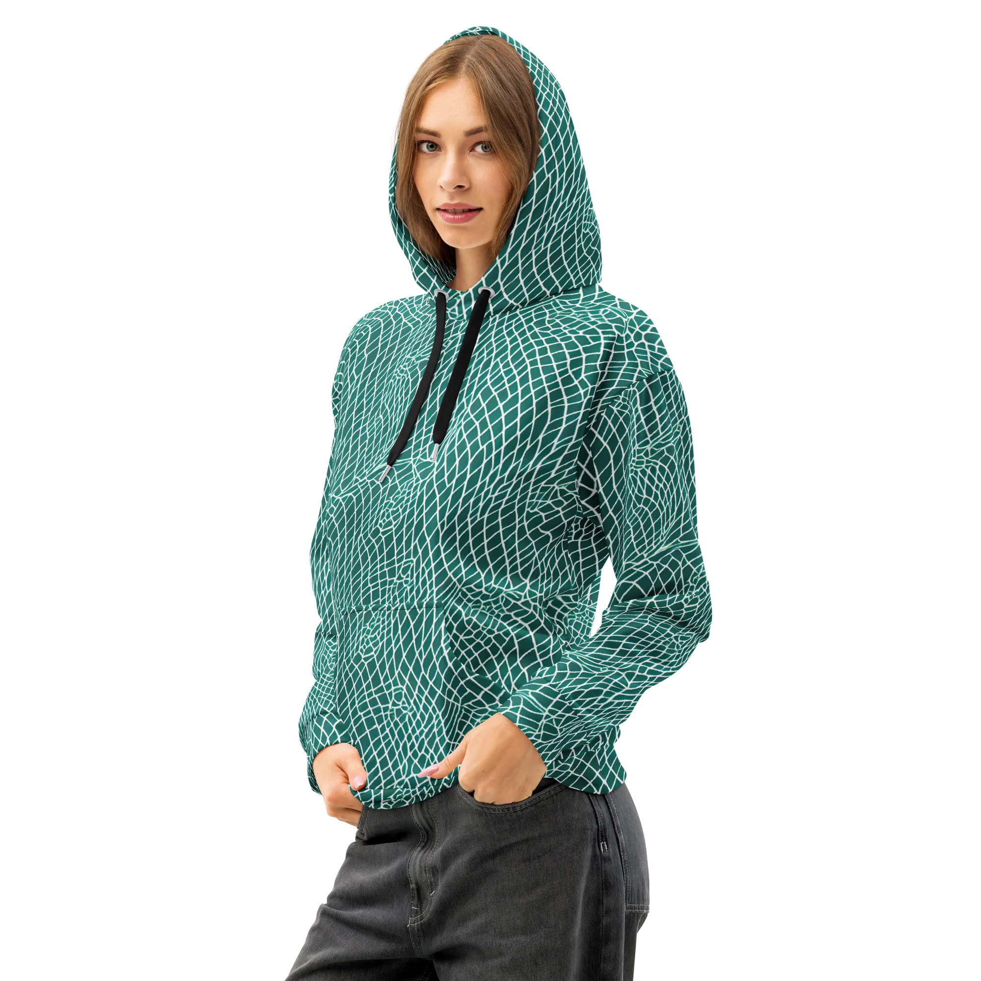 Oceanic Twine on Cotton Hoodie — Left Front