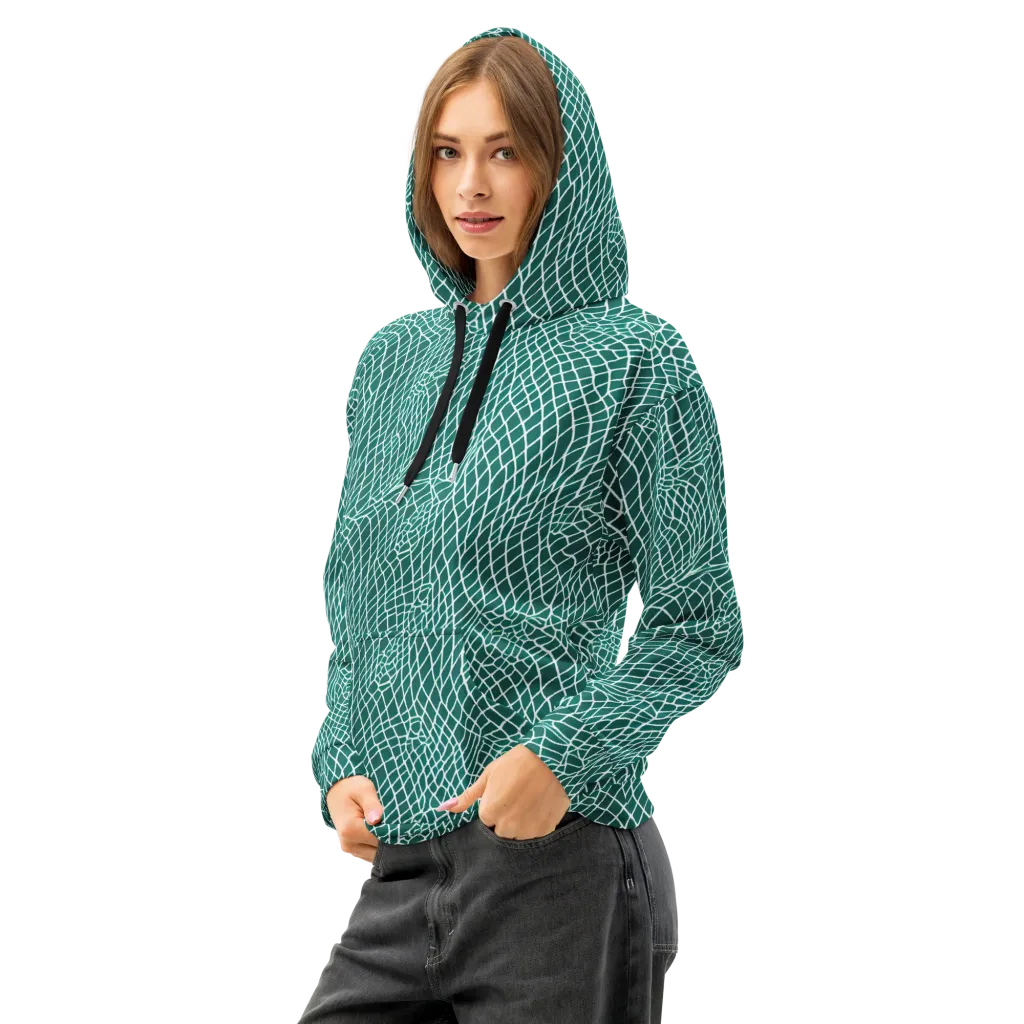 Oceanic Twine on Cotton Hoodie — Left Front