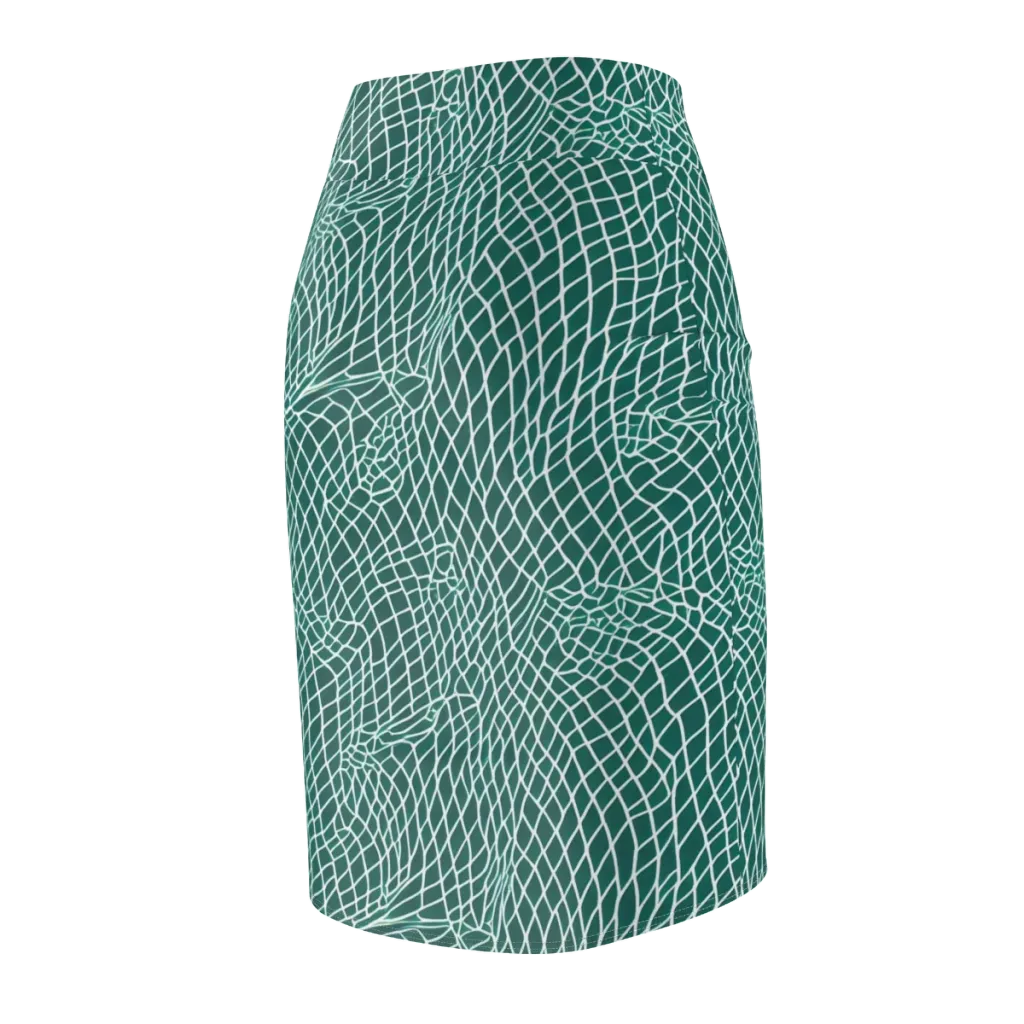 Oceanic Twine on Pencil Skirt — Back Side
