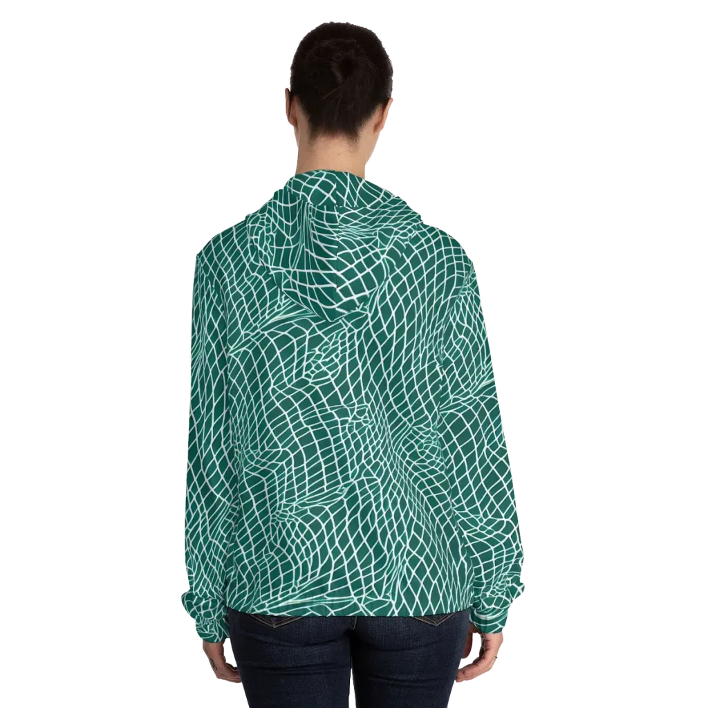 Oceanic Twine on Women's Full-Zip Hoodie — Back On Person
