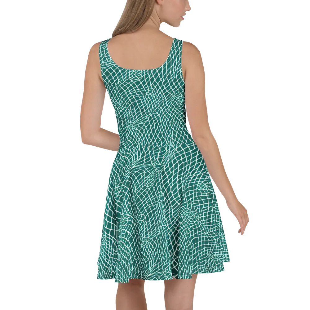 Oceanic Twine on Skater Dress — Back
