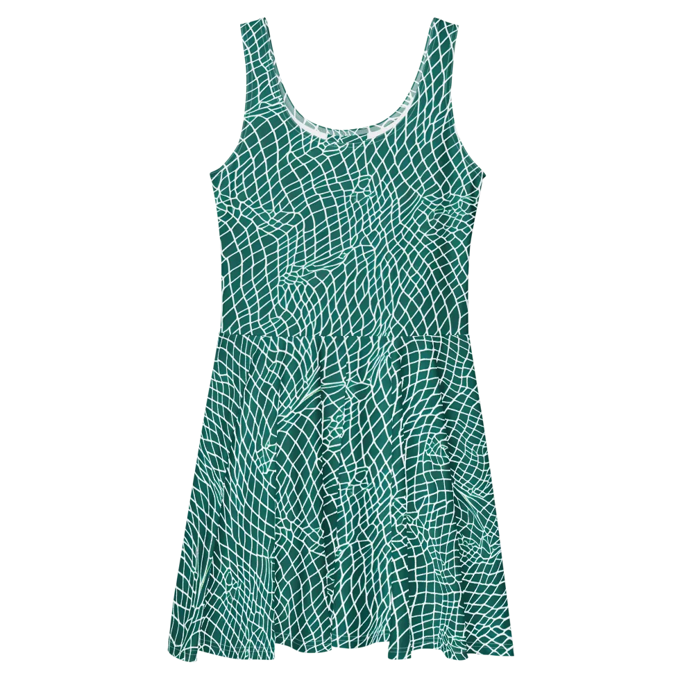 Oceanic Twine on Skater Dress — Front