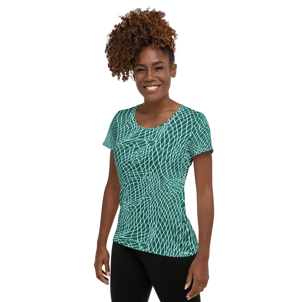 Oceanic Twine on Women's Athletic T-Shirt — Left