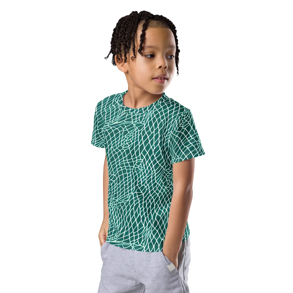 Oceanic Twine on Kids Crew Neck T-Shirt — Left Front