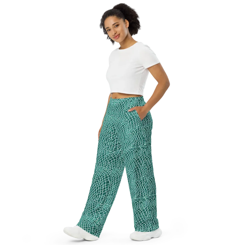 Oceanic Twine on Wide-Leg Pants — Left Front