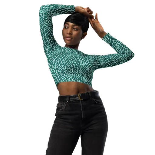 Oceanic Twine on a Long Sleeve Crop Top