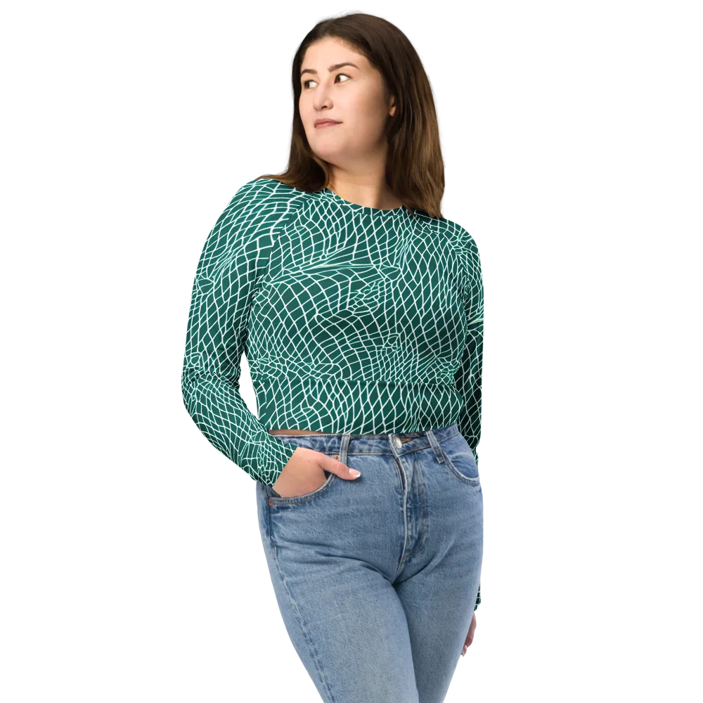 Oceanic Twine on Long Sleeve Crop Top — Front