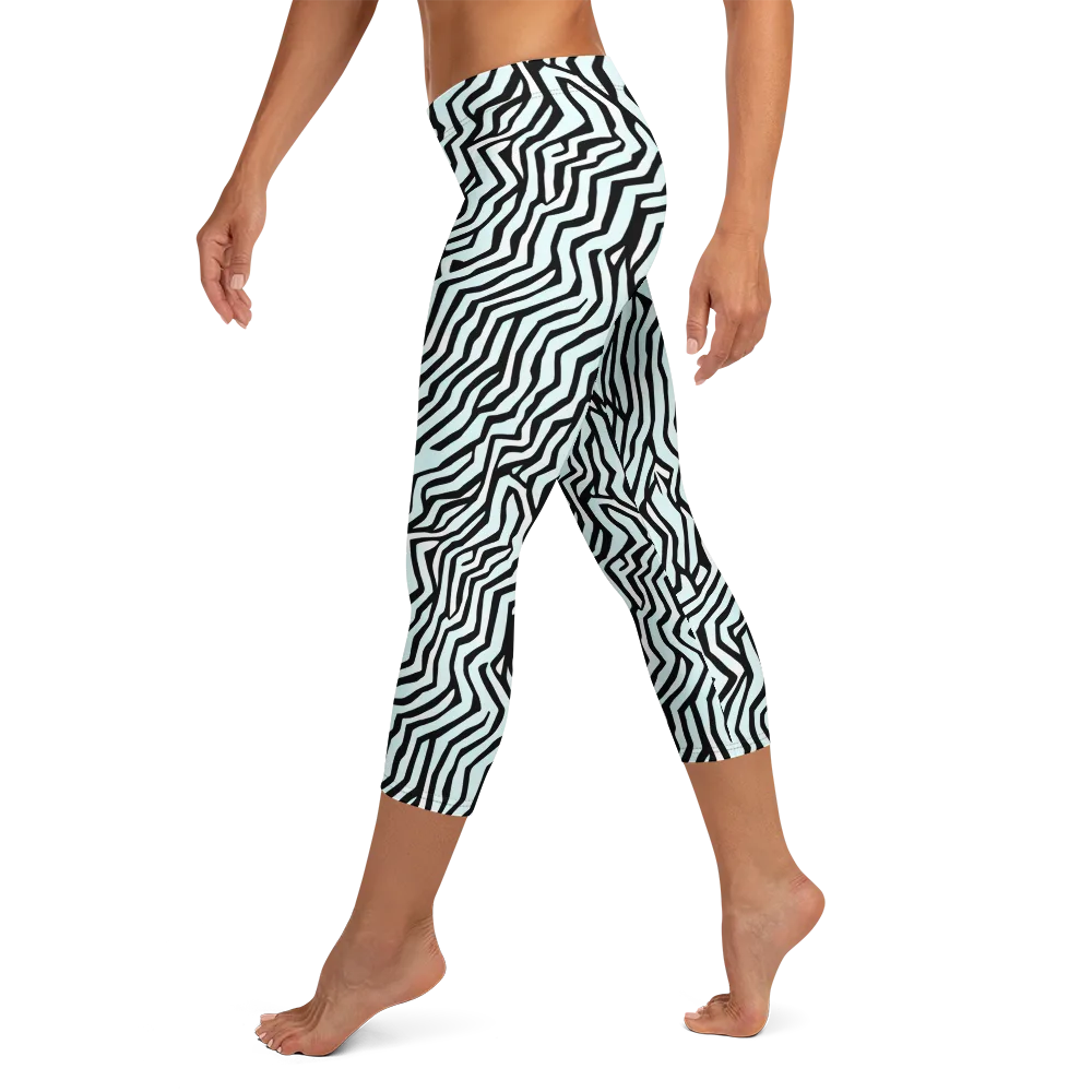 Echoing Stripes on Capri Leggings — Left