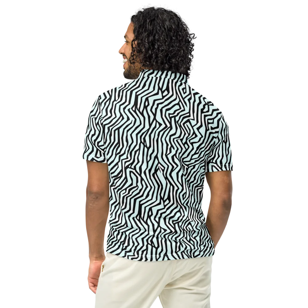 Echoing Stripes on Men's Slim Fit Polo Shirt — Back