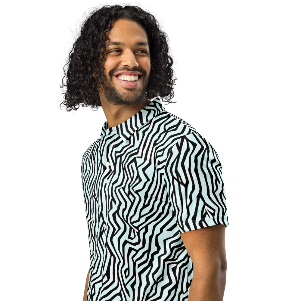 Echoing Stripes on Men's Slim Fit Polo Shirt — Left Front