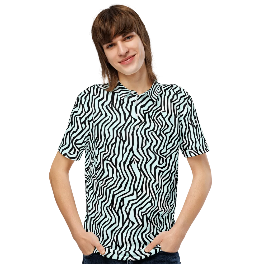 Echoing Stripes on Men's Slim Fit Polo Shirt — Front