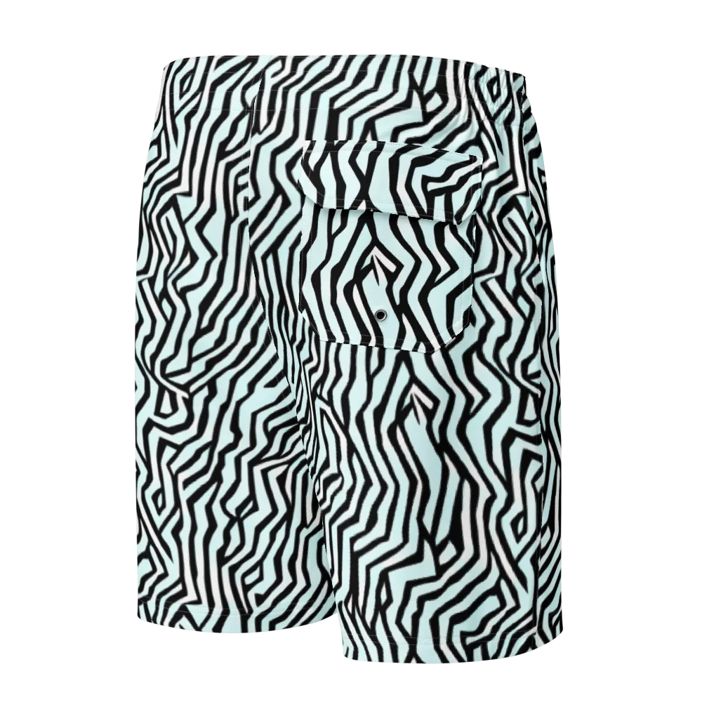 Echoing Stripes on Men's Board Shorts — Back