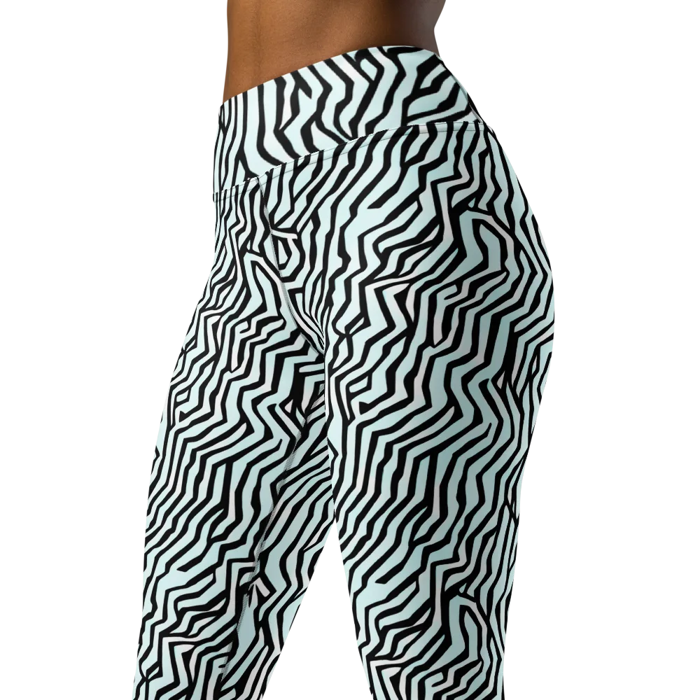 Echoing Stripes on Yoga Leggings — Left Front