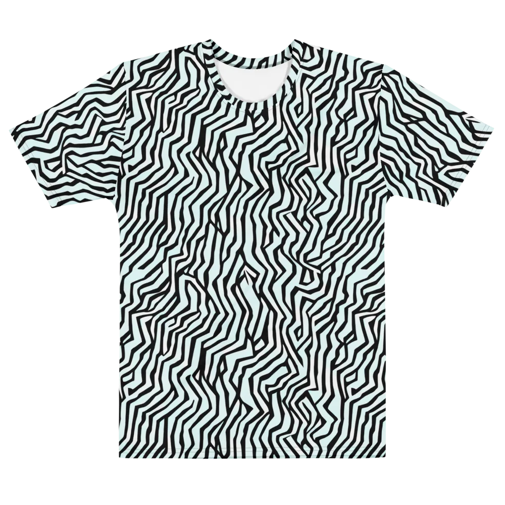 Echoing Stripes on Men's Cotton Crew Neck T-Shirt — Front
