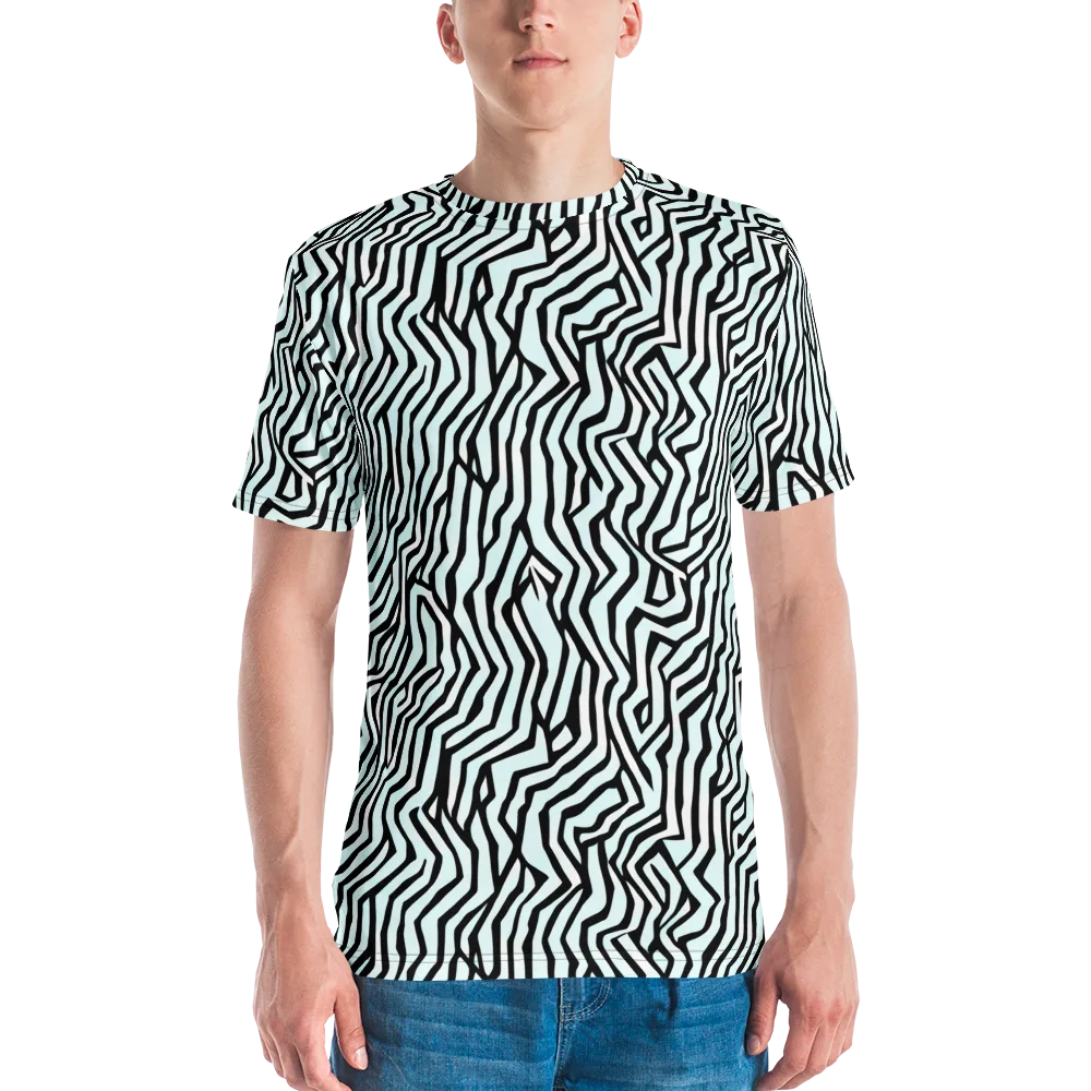 Echoing Stripes on Men's Crew Neck T-Shirt — Front