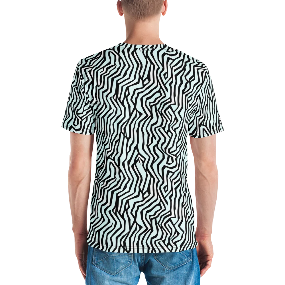 Echoing Stripes on Men's Crew Neck T-Shirt — Back