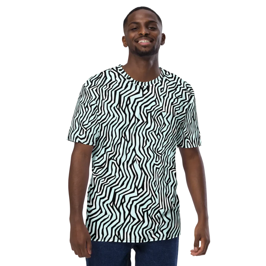 Echoing Stripes on Men's Crew Neck T-Shirt — Front