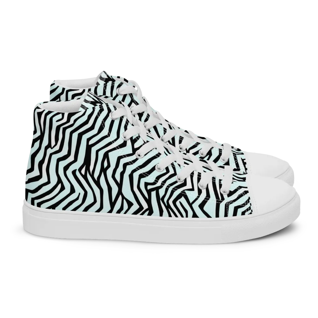 Echoing Stripes on Women's High Top Canvas Shoes — Right
