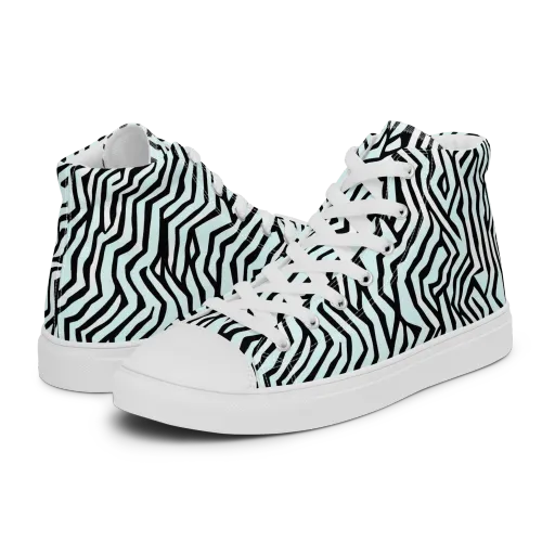 Echoing Stripes on a Women's High Top Canvas Shoes