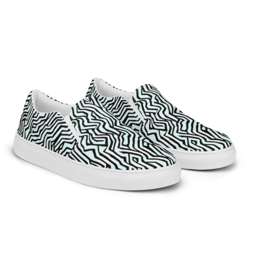 Echoing Stripes on a Men's Slip-On Canvas Shoes
