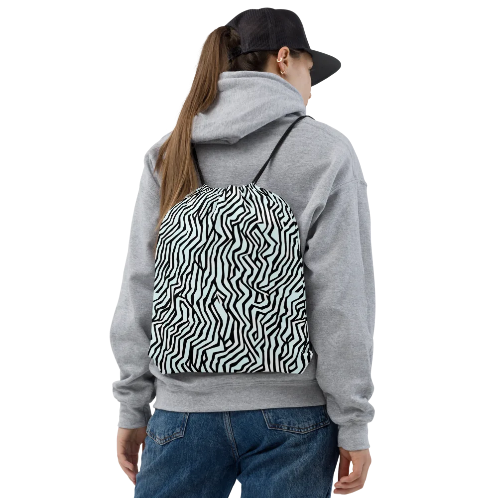 Echoing Stripes on Drawstring Bag — Front