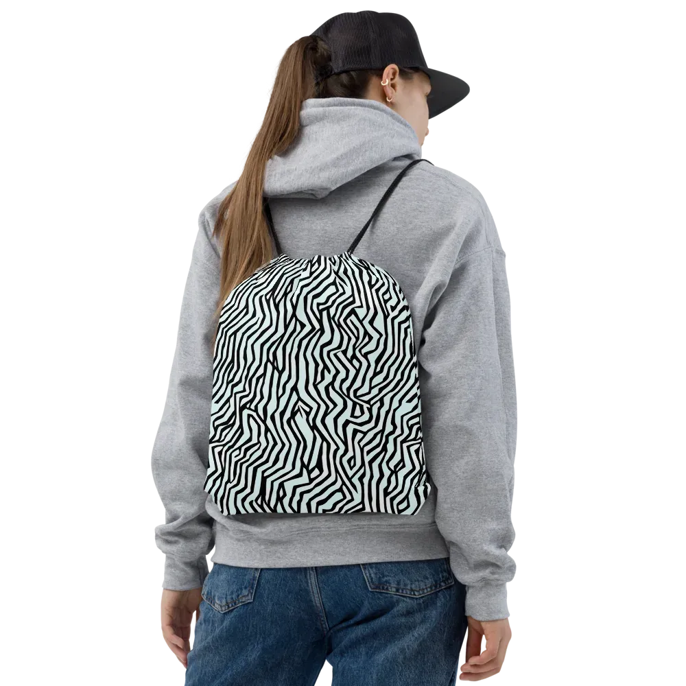Echoing Stripes on Drawstring Bag — Front