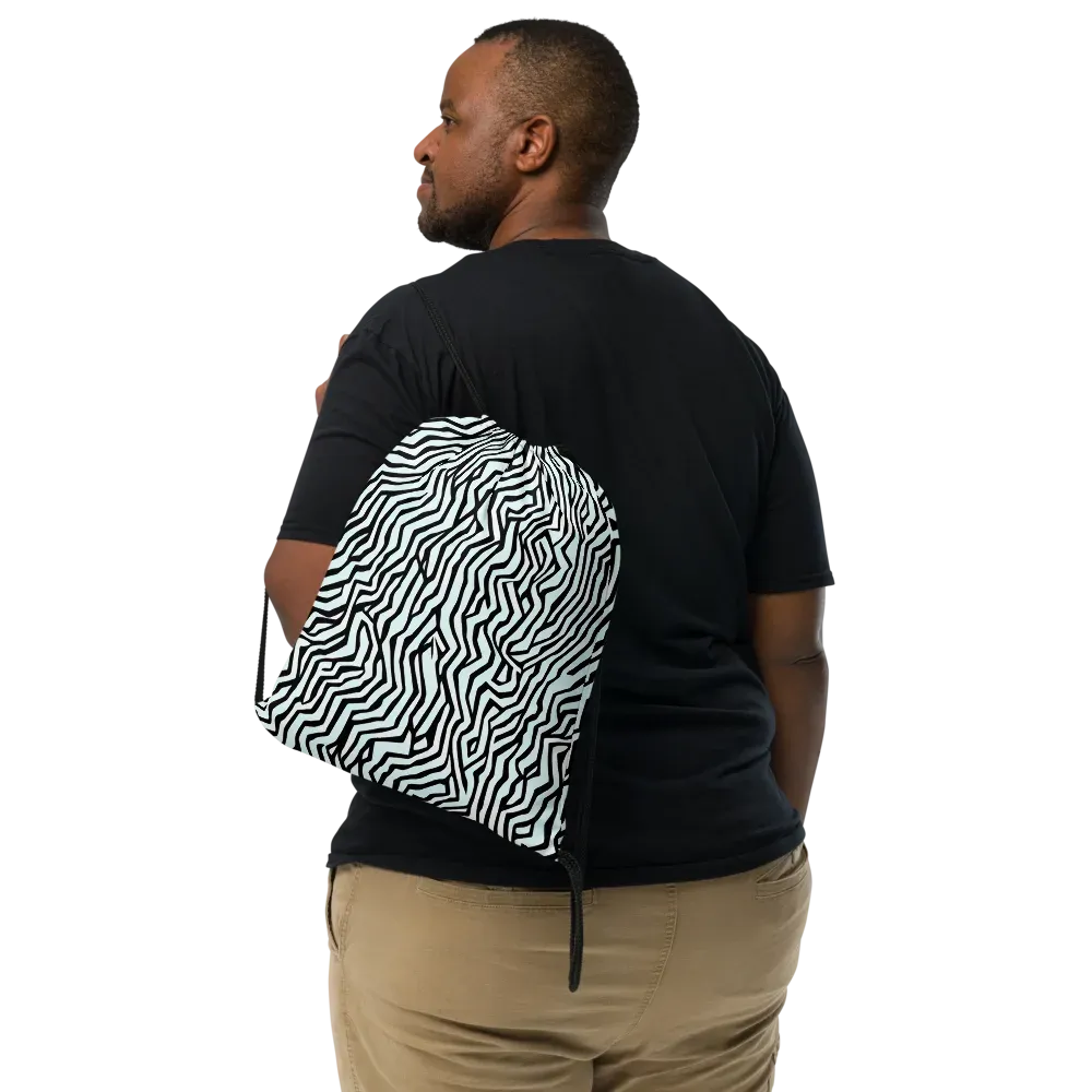 Echoing Stripes on Drawstring Bag — Front
