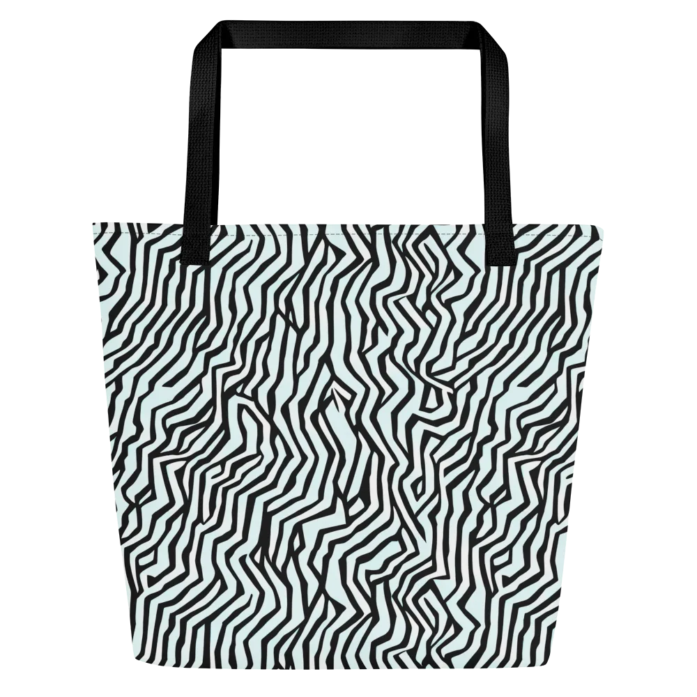 Echoing Stripes on Large Tote Bag W/ Pocket — Front