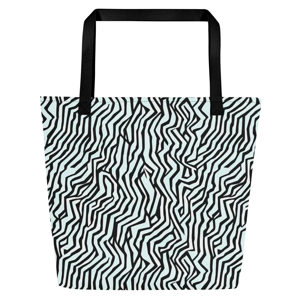 Echoing Stripes on Large Tote Bag W/ Pocket — Front