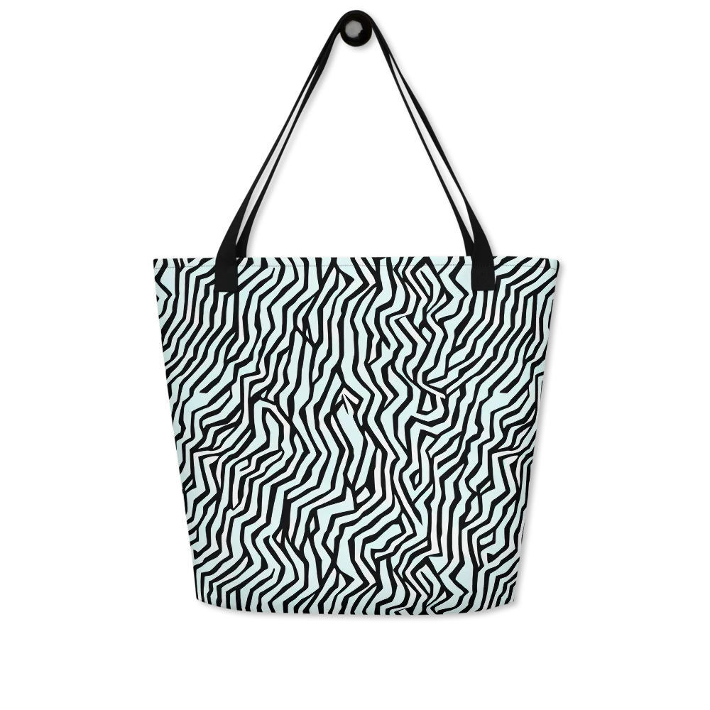 Echoing Stripes on Large Tote Bag W/ Pocket — Front