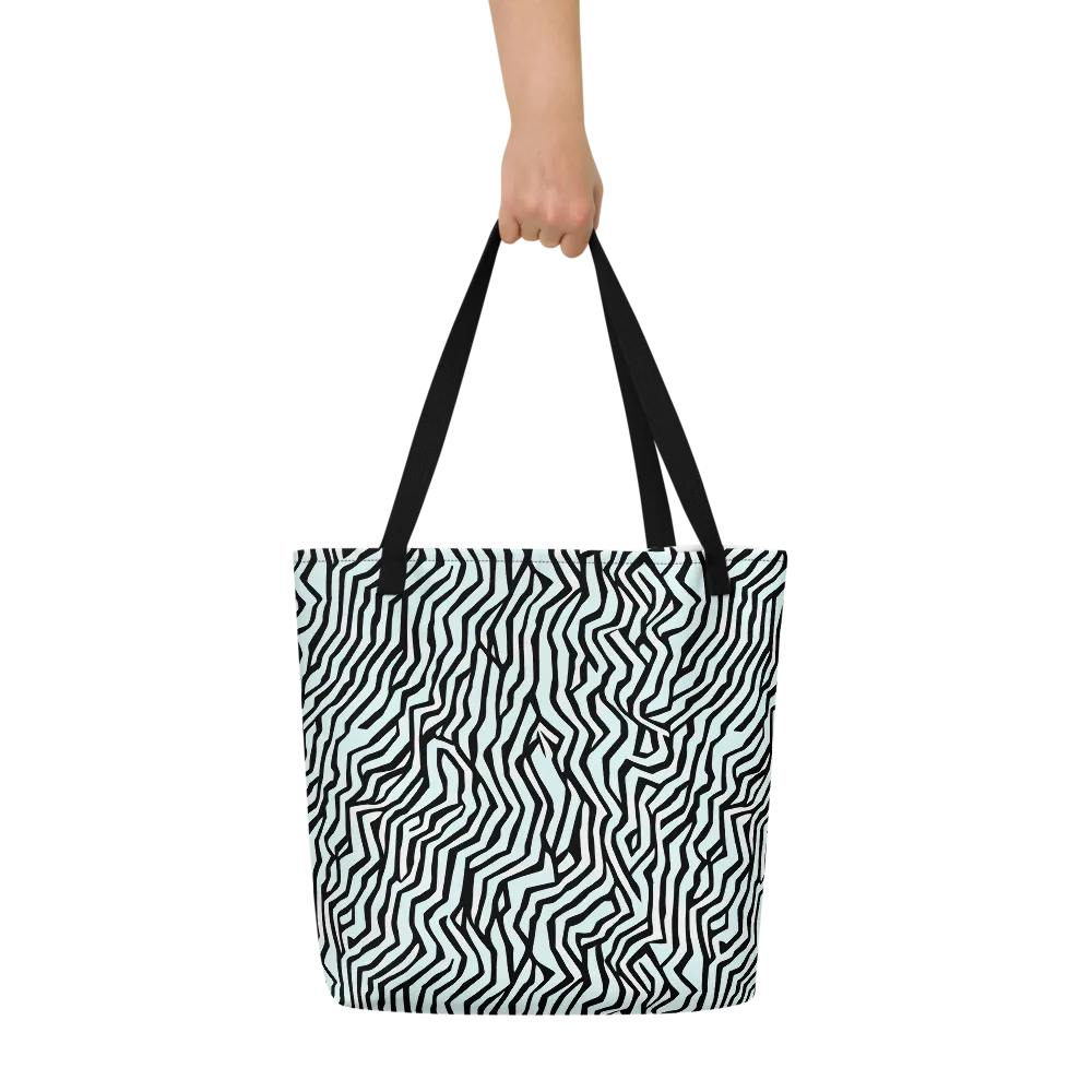 Echoing Stripes on Large Tote Bag W/ Pocket — Front