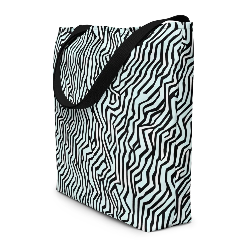 Echoing Stripes on Large Tote Bag W/ Pocket — Front