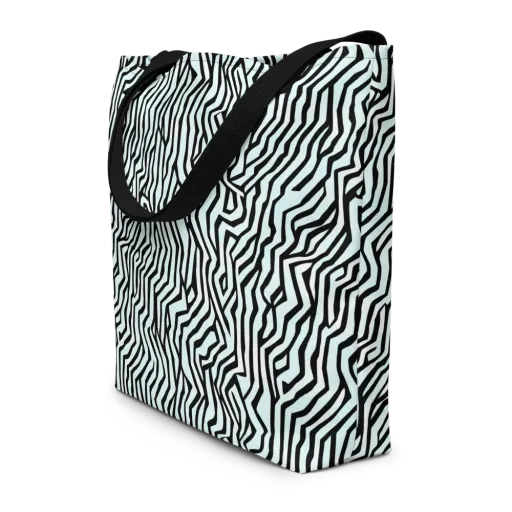 Echoing Stripes on a Large Tote Bag W/ Pocket