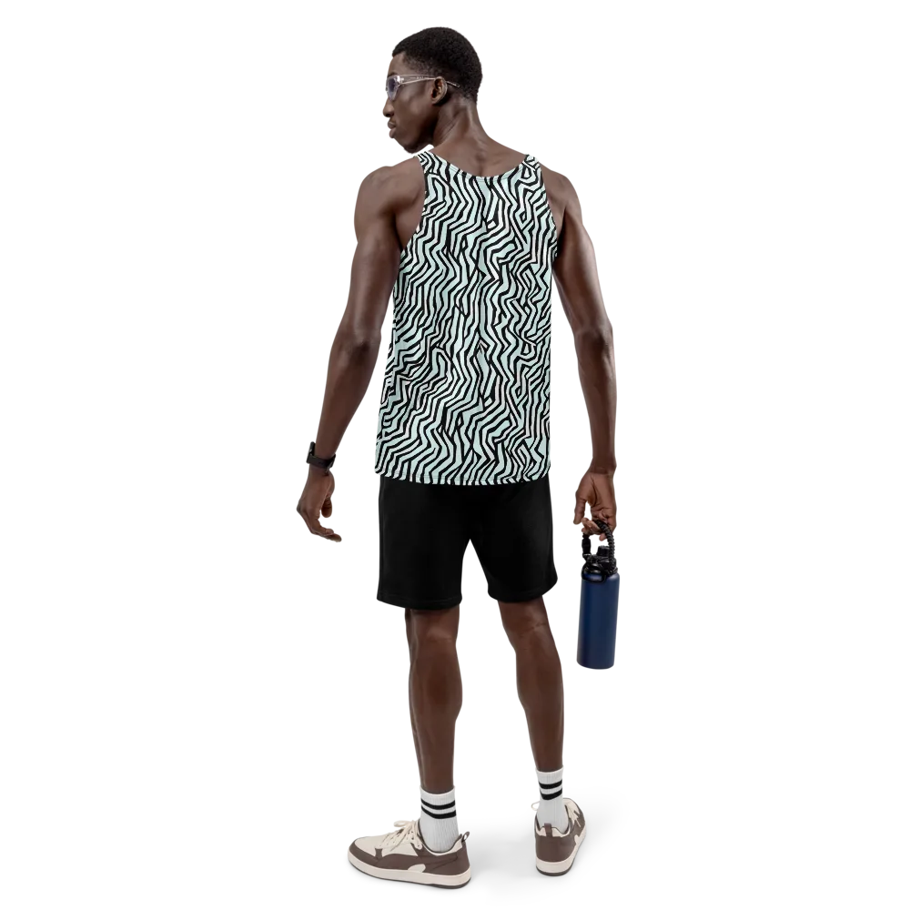 Echoing Stripes on Men's Tank Top — Back