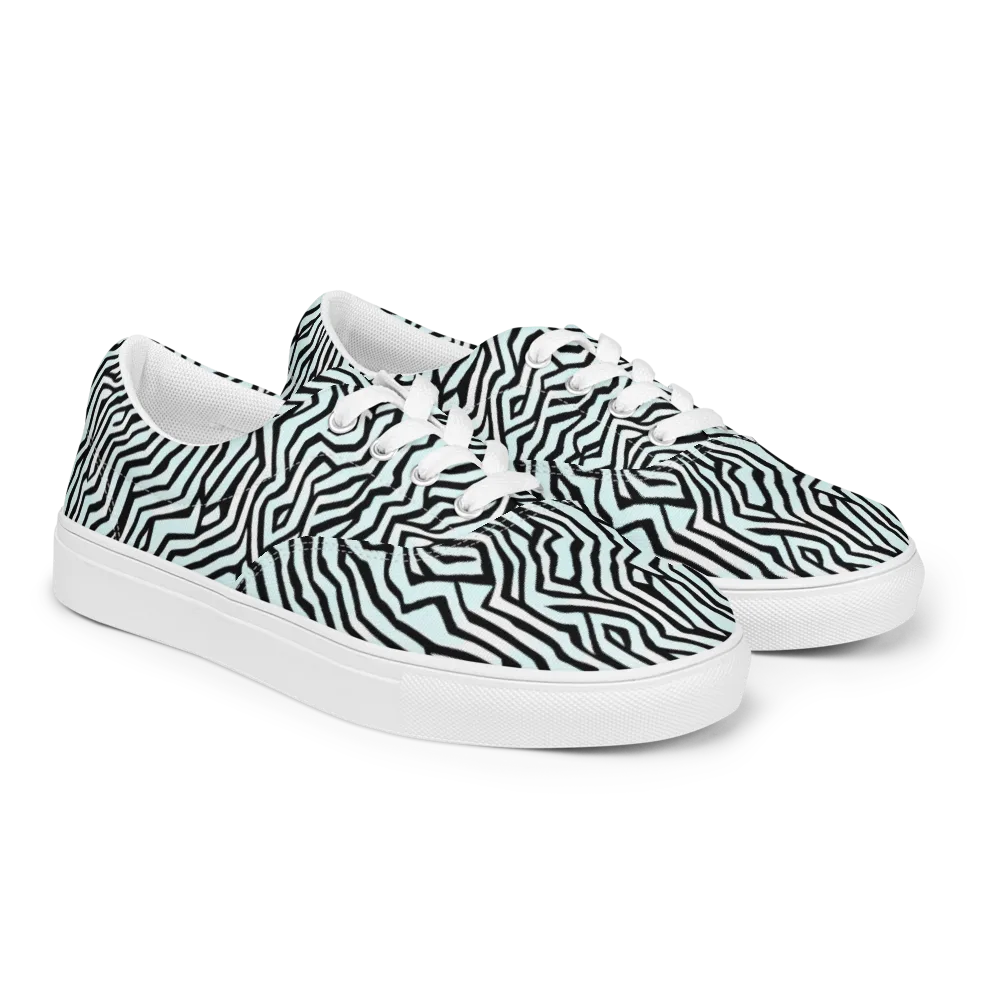 Echoing Stripes on Men's Lace-Up Canvas Shoes — Right Front